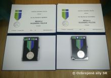 Ocenenie za vykonanú prácu v prospech Vojenskej polície pri príležitosti ukončenia služobného pomeru